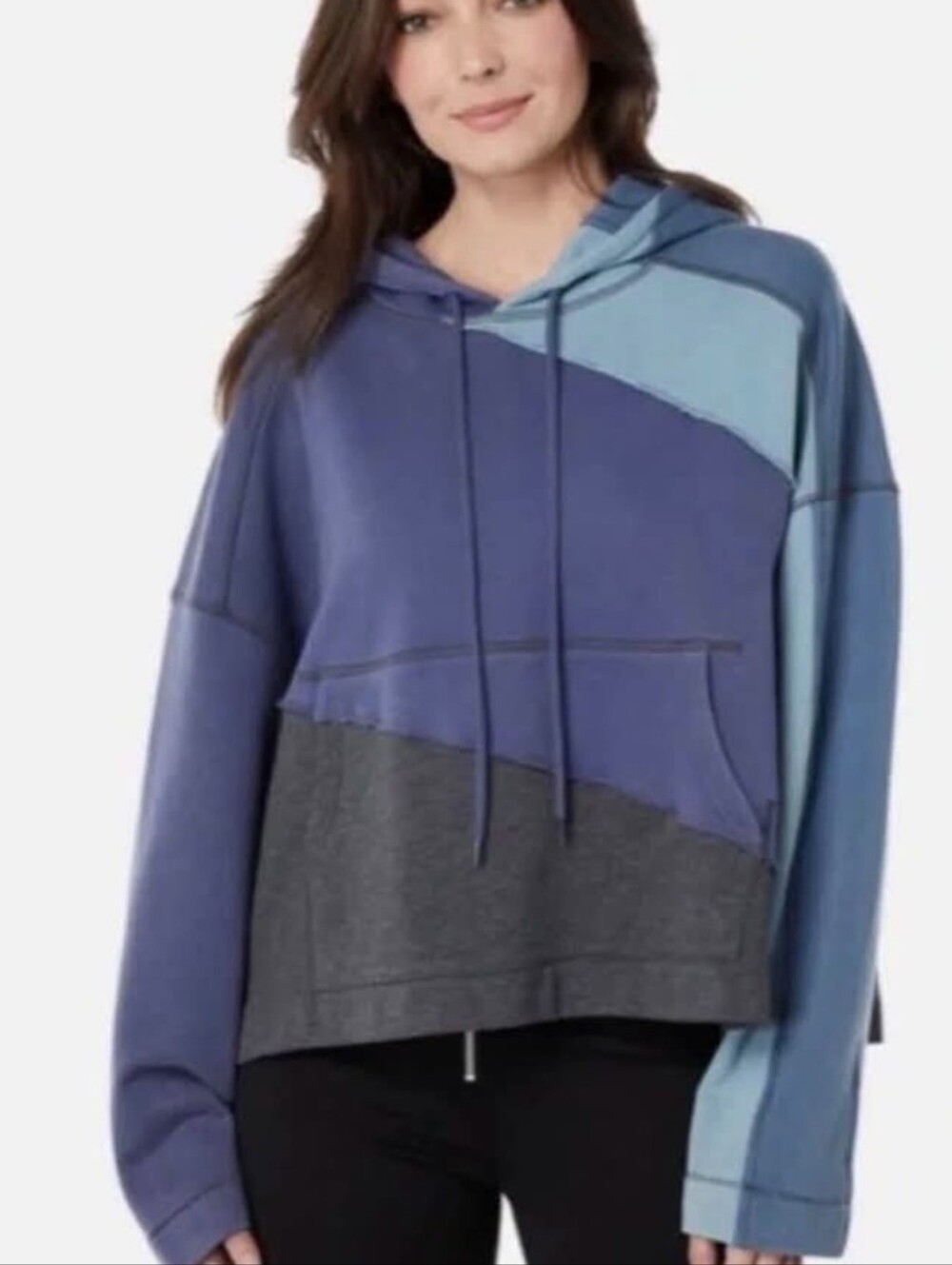 Free People Hoodie Color Block Sz Small Fp Movement Euc
